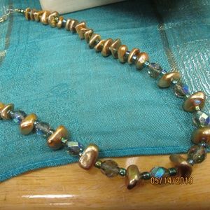 NECKLACE, BRACELET, EARRING SET, GOLD DIPPED LOOK